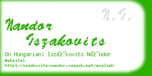 nandor iszakovits business card